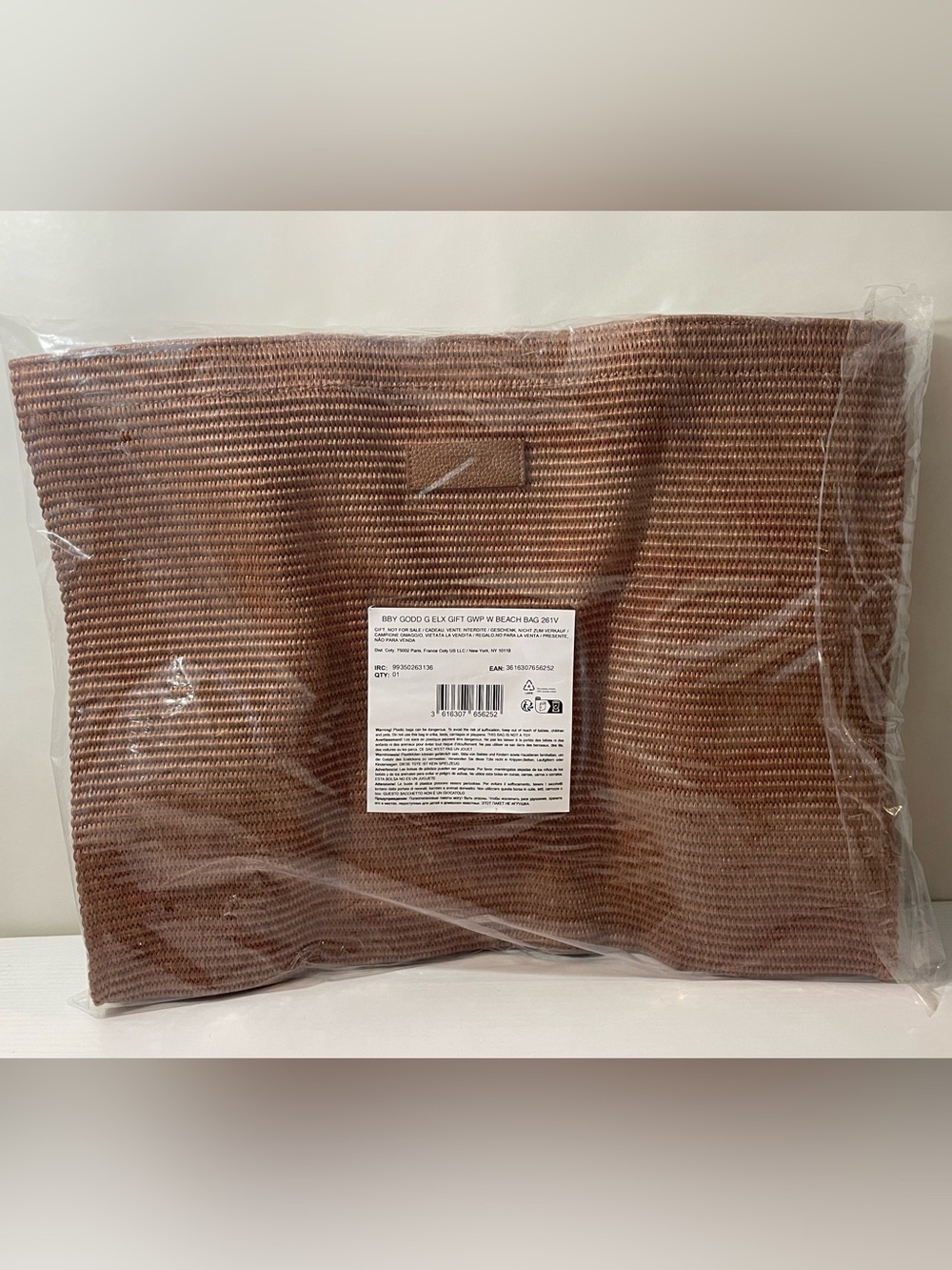 BURBERRY Woven Tote Beach Bag in Brown / Beige Stylish Everyday Carry NEW - Picture 2 of 4